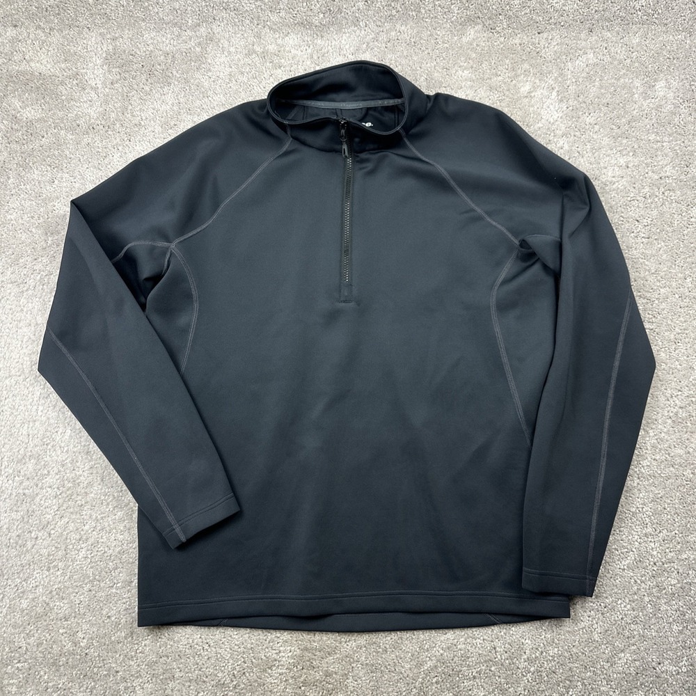 Sunice 1/4 Zip Pullover Mens L Black Long Sleeve Mock Neck Raglan Golf Stretch